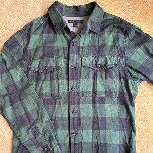 Banana Republic Slim Fit Green and Black Check Button Down Shirt Small